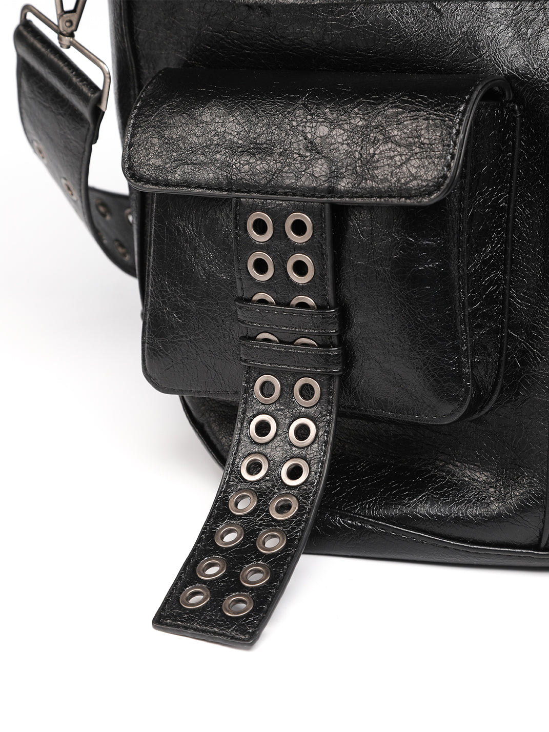 REBEL WAVE | Cross Pattern Cracked Leather Tote Bag - PSYLOS 1, REBEL WAVE | Cross Pattern Cracked Leather Tote Bag, Accessories, REBEL WAVE, PSYLOS 1